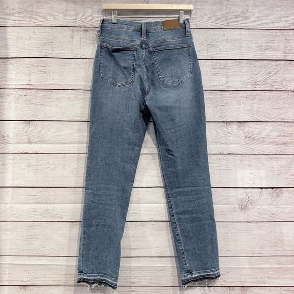 Madewell The Perfect Vintage Jean Size 26 High Rise Straight Raw Hem Denim Blue - Picture 6 of 12
